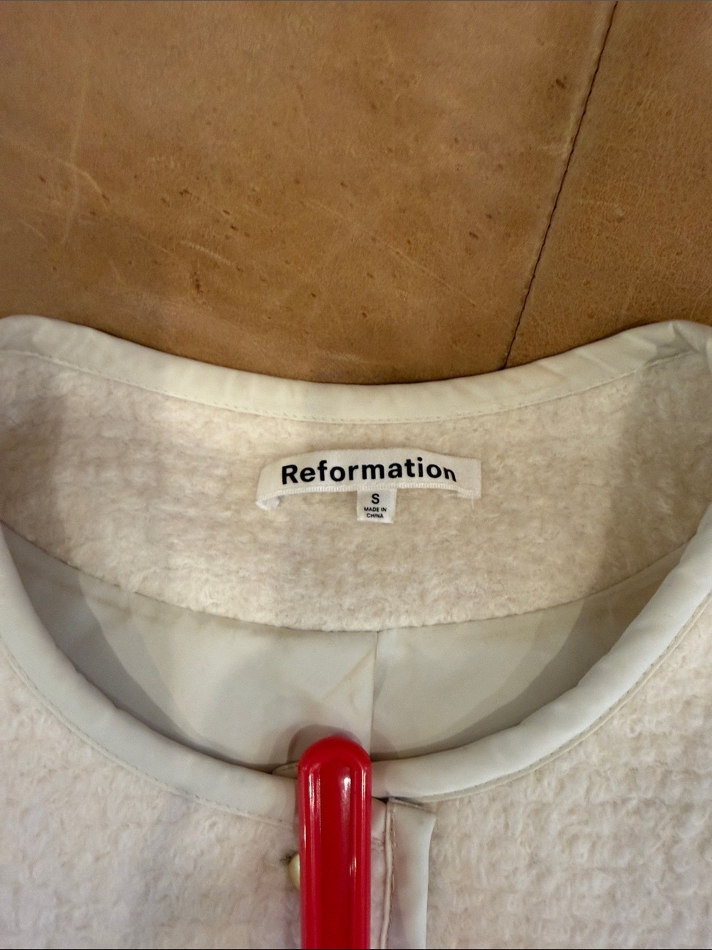 Reformation Dale Cropped Jacket Cream Bouclé Button Jacket - Picture 6 of 12